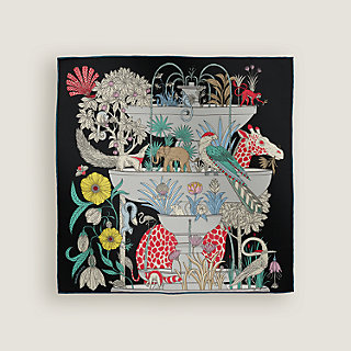 ◆送料込【HERMES】エルメス Faubourg Tropical Detail Scarf 45 893991S 02_worn_3